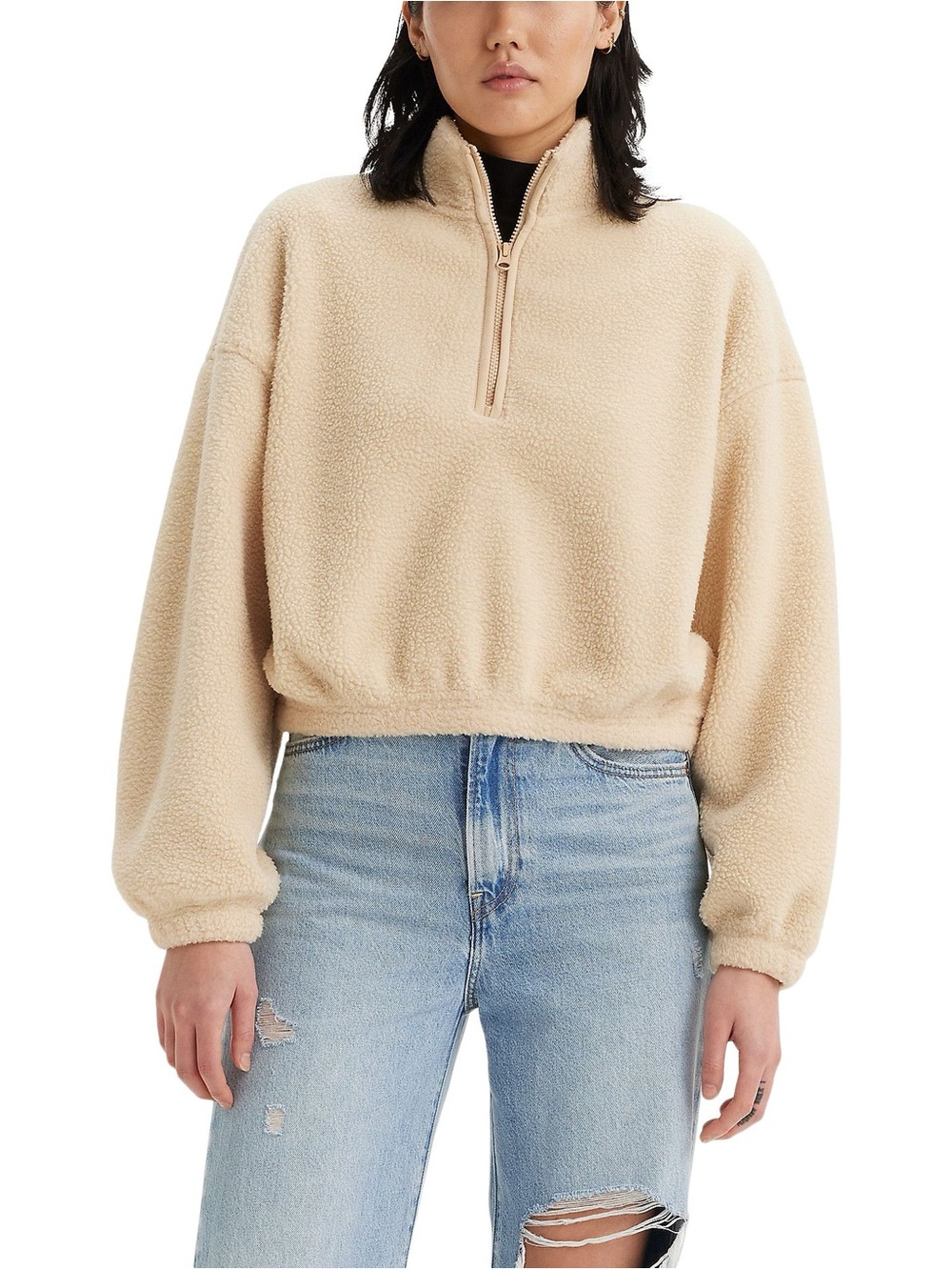 Levi's Women's Delta 1/4 Zip Sherpa Fleece Pullover